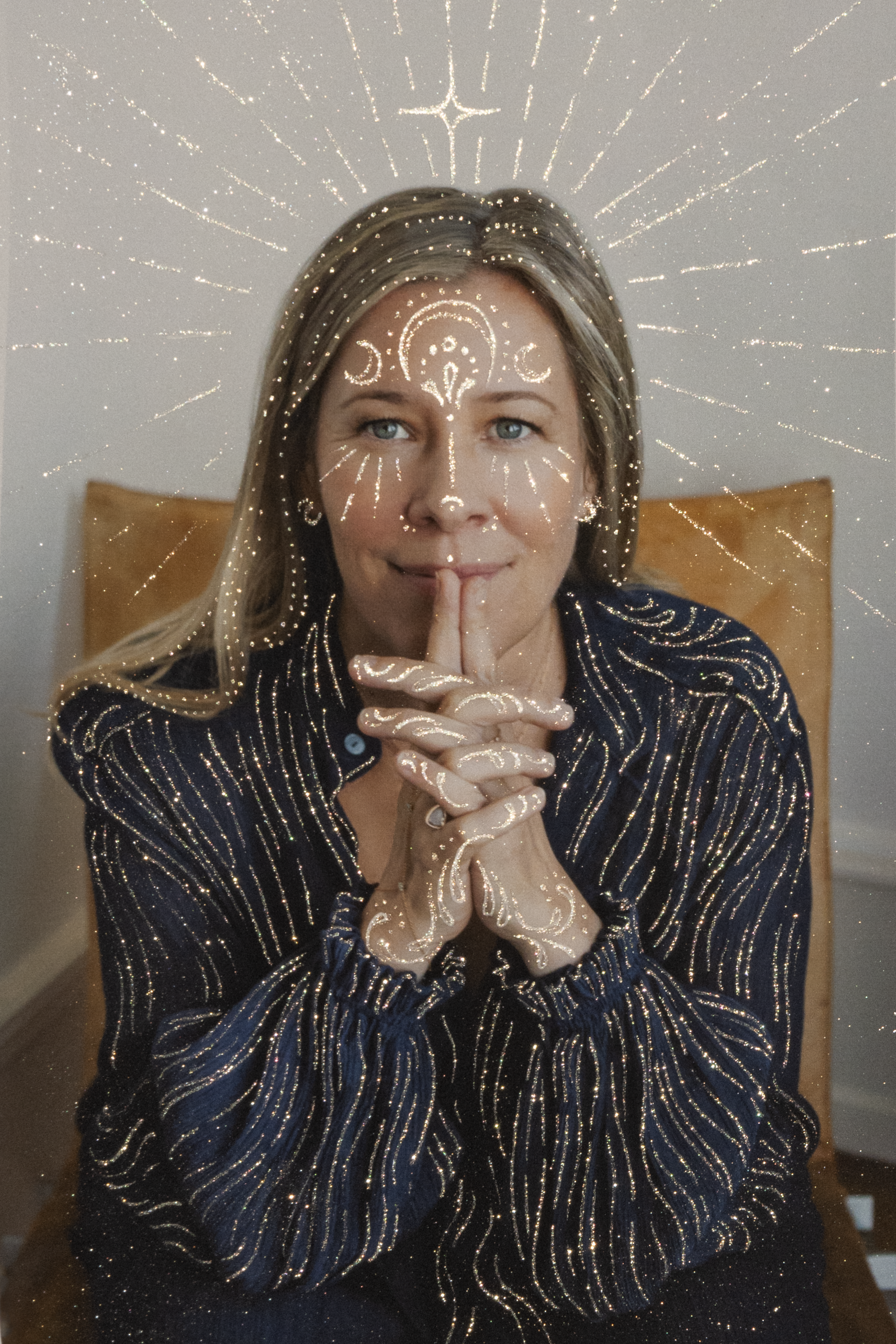 Anne V Muhlethaler, coach, consultant, podcast host, portrait by Caitlin McKee, Sacred Portrayal by Lucia Dami