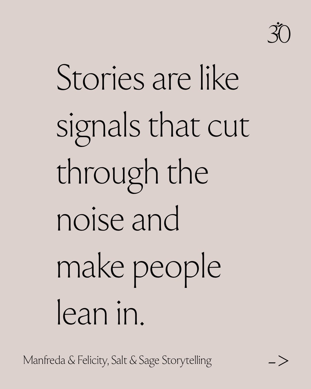 A quote from salt & sage storytelling masterclass