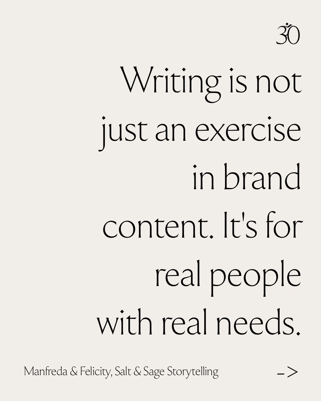 A quote from salt & sage storytelling masterclass