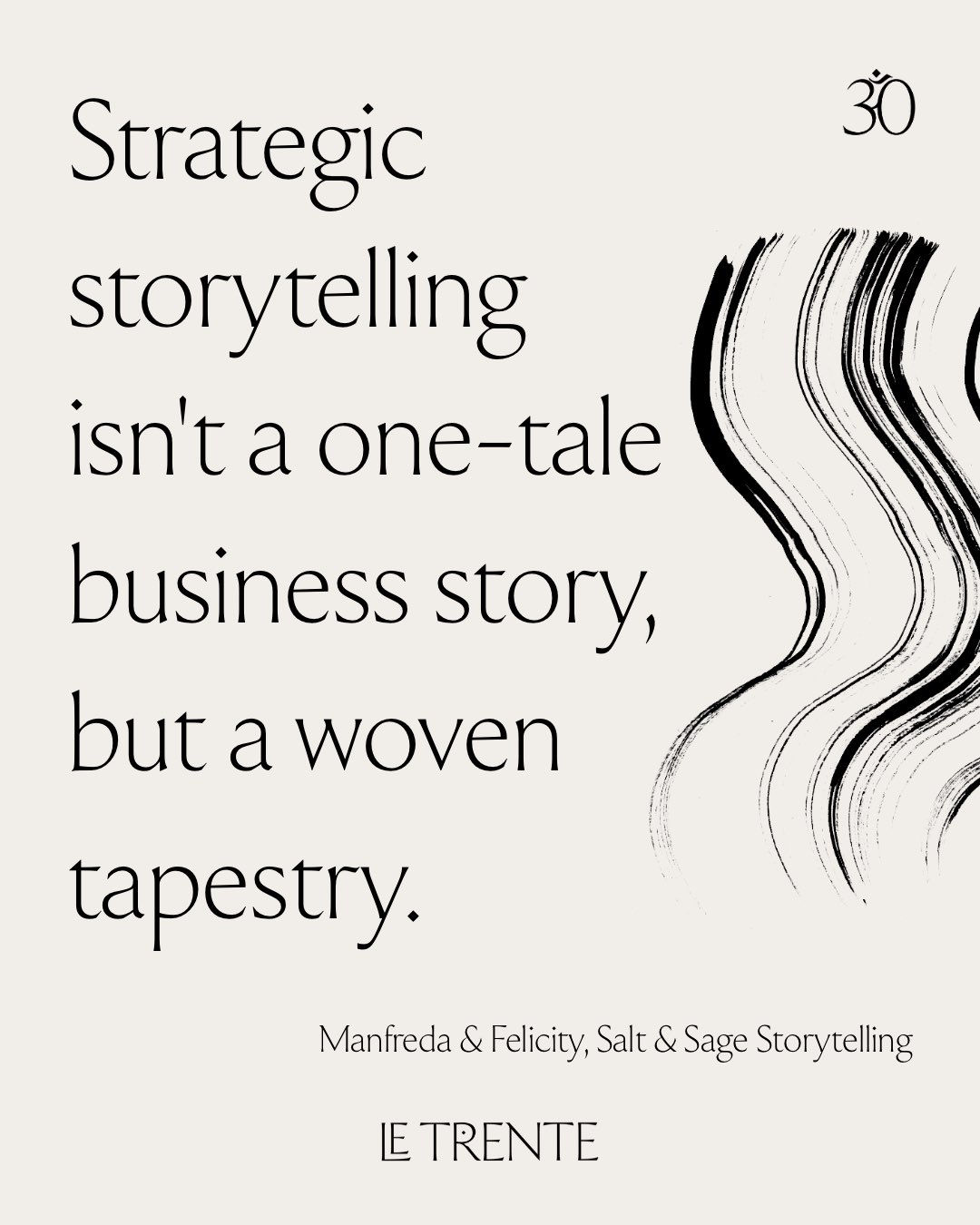 A conten card with the quote : Strategic storytelling is a woven tapestry, not a single business tale