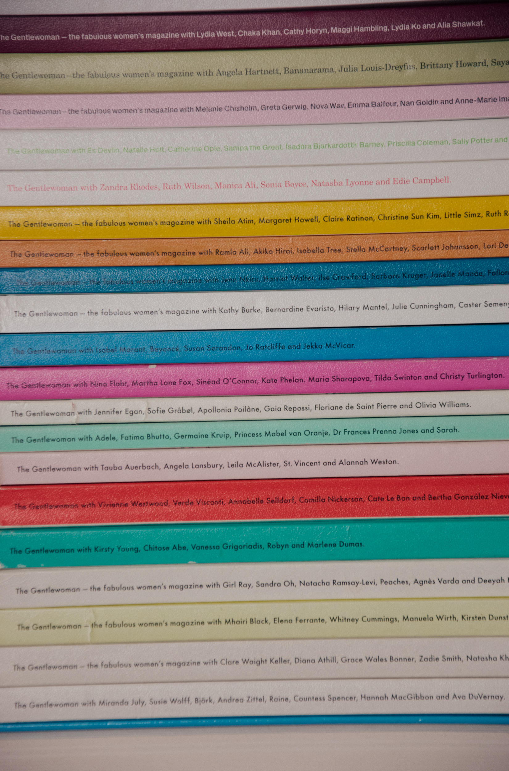 Close up shots of a stack of magazine The Gentlewoman