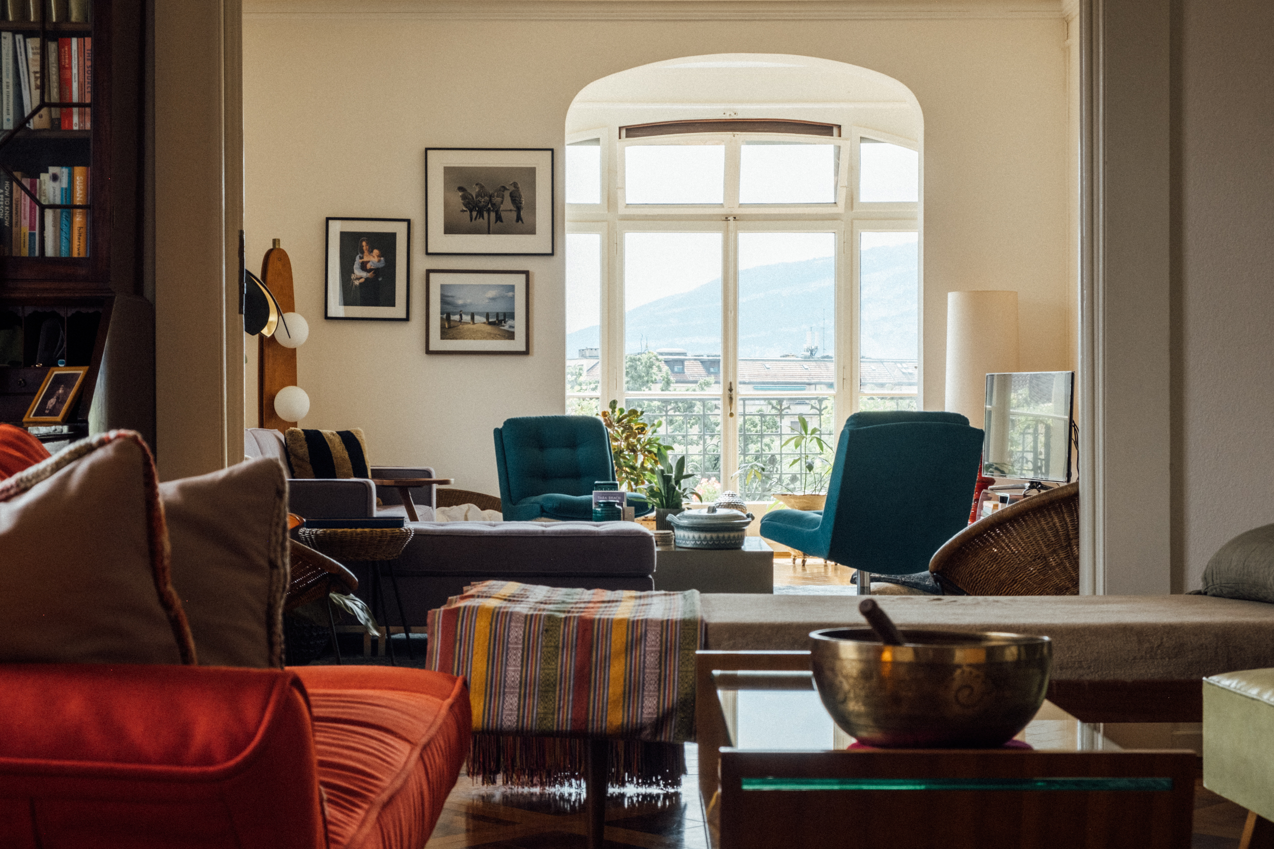 Another shot of the double living room where Anne offers her salons
