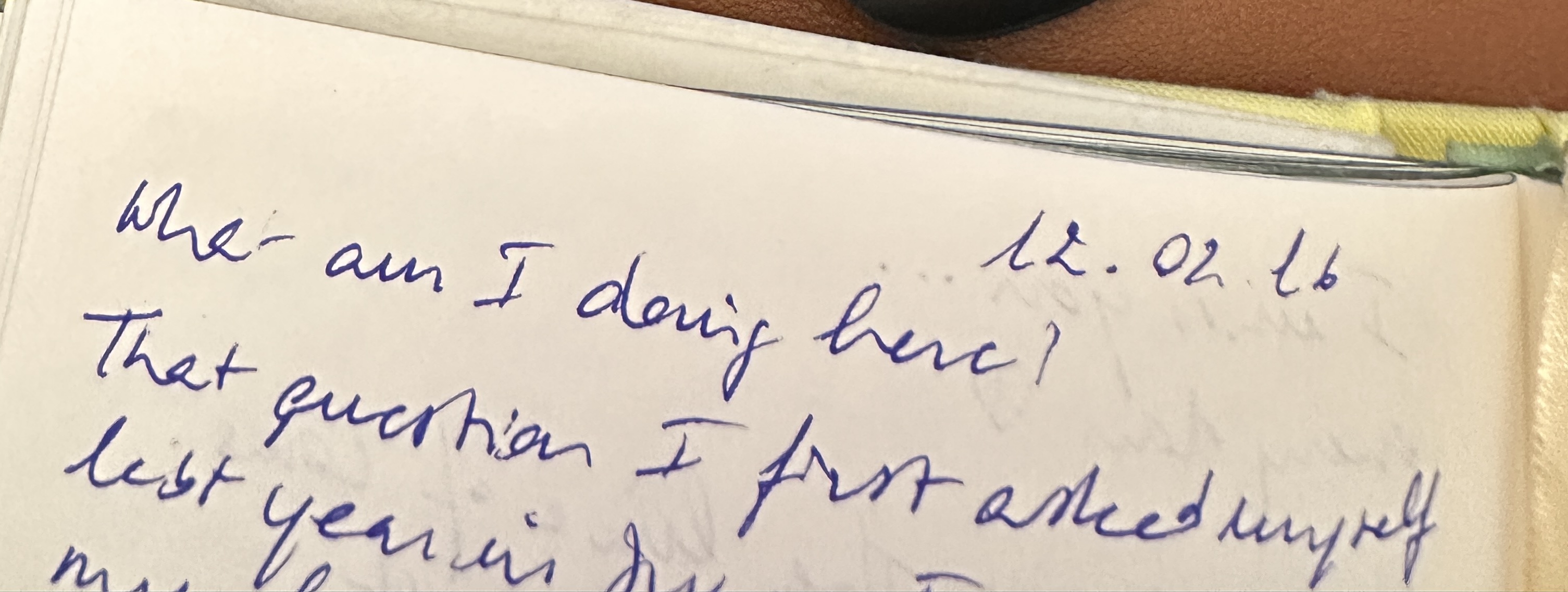 A cropped picture of Anne's journal from February 2016