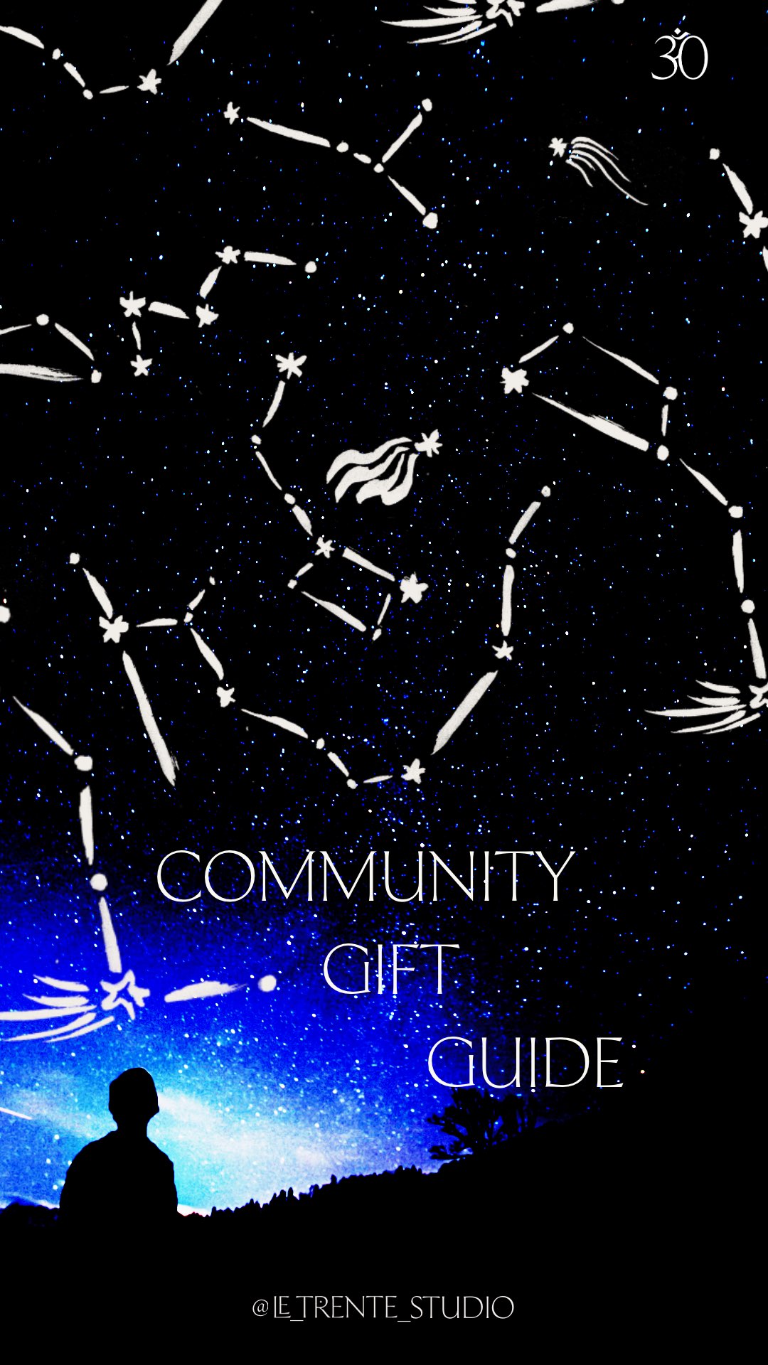 A night's sky photograph overlaid with illustrations of shooting stars 